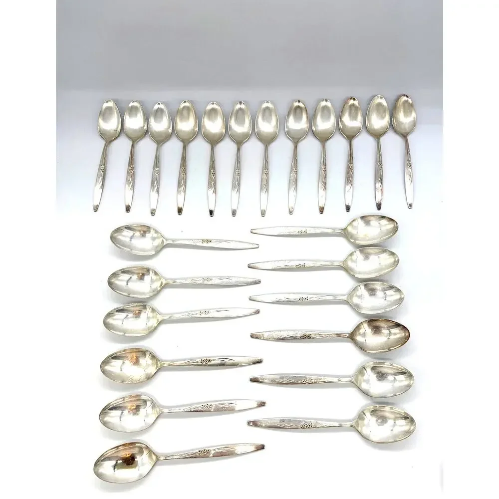 Oneida Community Silver Plate Enchantment Gentle Rose Set of 83 Pieces Flatware